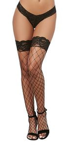 FENCE NET THIGH HIGH BLACK O/S