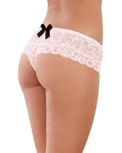 OPEN CROTCH LACE BOY SHORT SMALL