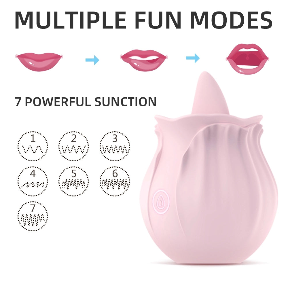 Pink Rose Tongue Vibrator