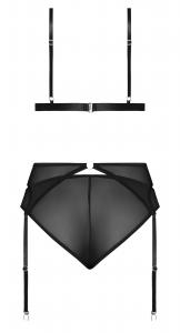 Sassy Bra, Garter & Rouched Panty Set – Black (2XL) | Magic Silk Lingerie ✨🔥 - SASSY BRA GARTER & ROUCHED PANTY BLACK 2XL