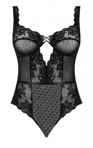 PASSION POINTE BALCONETTE TEDDY BLACK L/XL