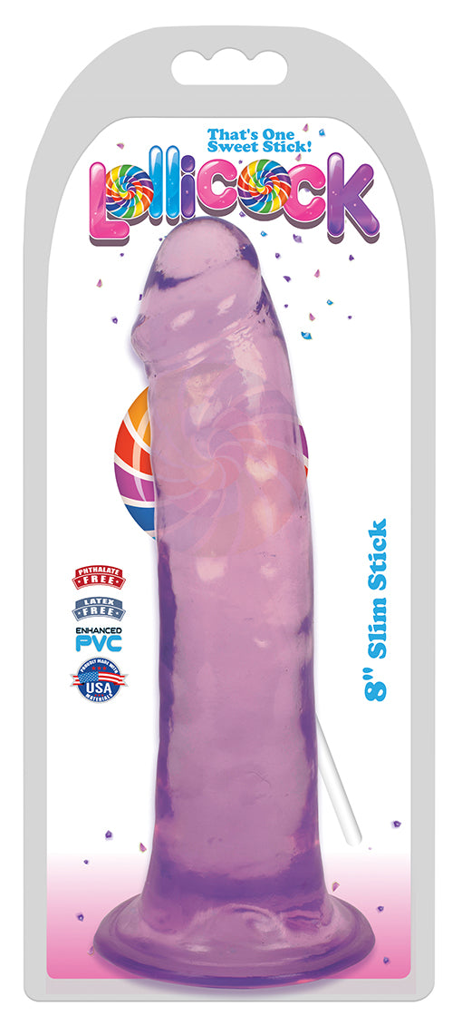 8 Inch Slim Stick Grape Ice Dildo