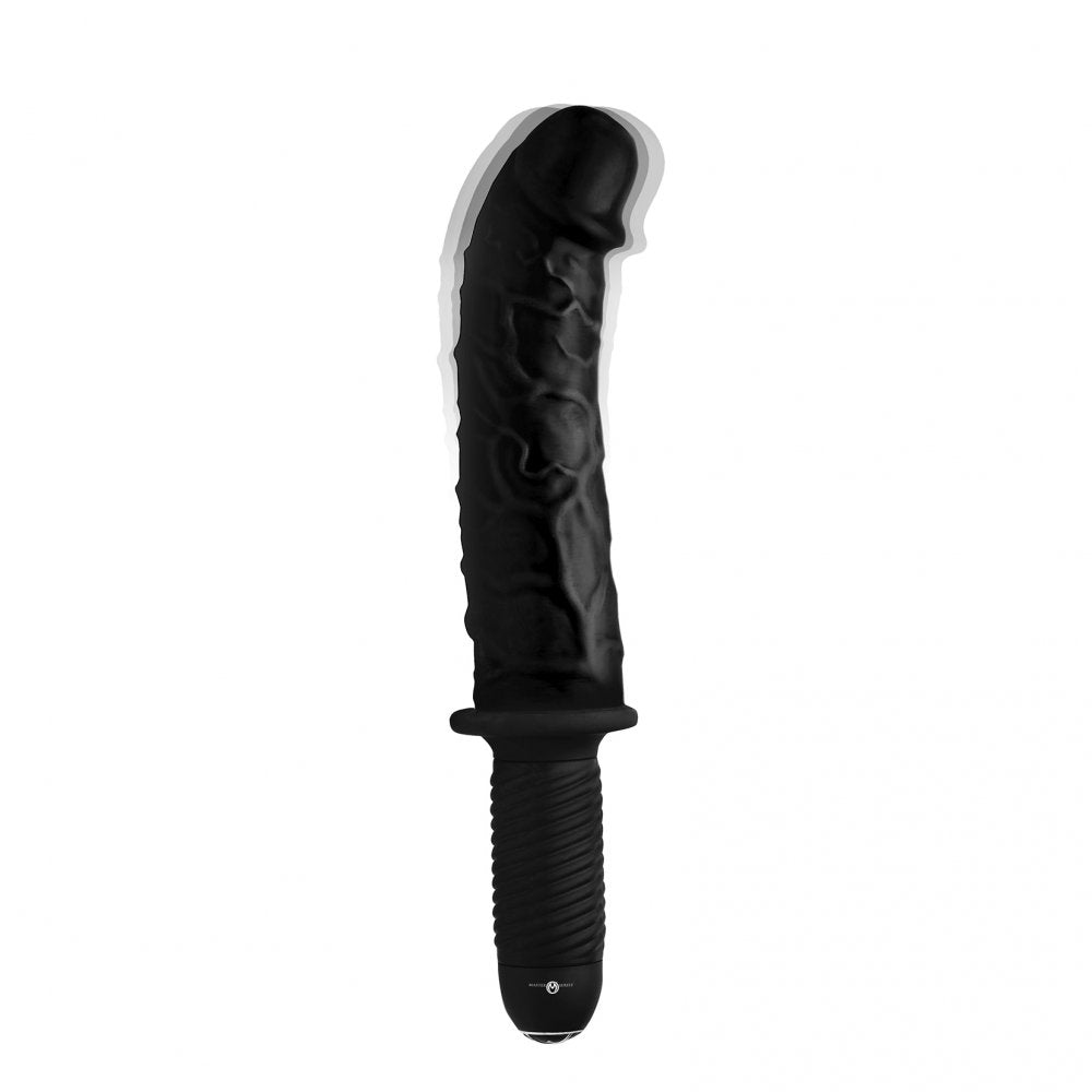 The Curved Dicktator 13 Mode Vibrating Giant Dildo Thruster - Black
