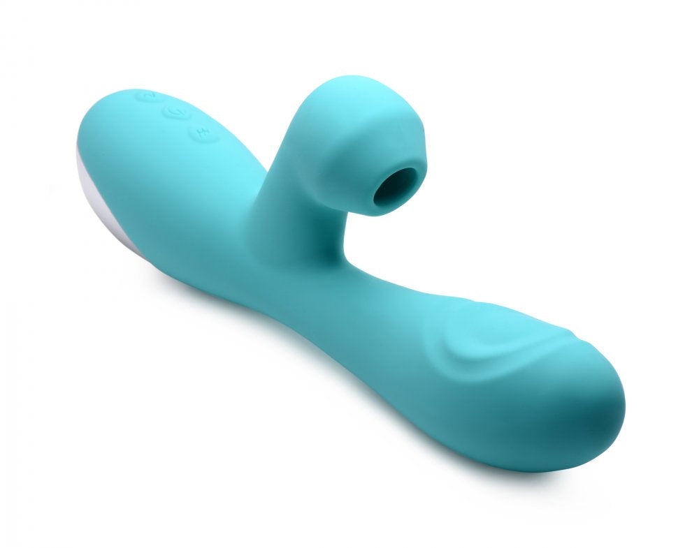 10X Silicone Suction Rabbit Vibrator - Teal