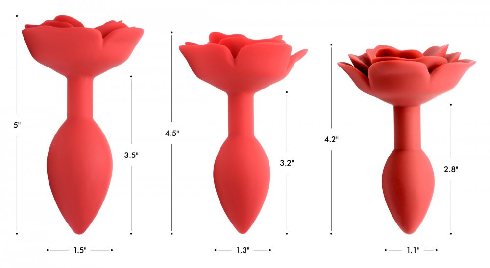 Booty Bloom Silicone Rose Anal Plug - Large