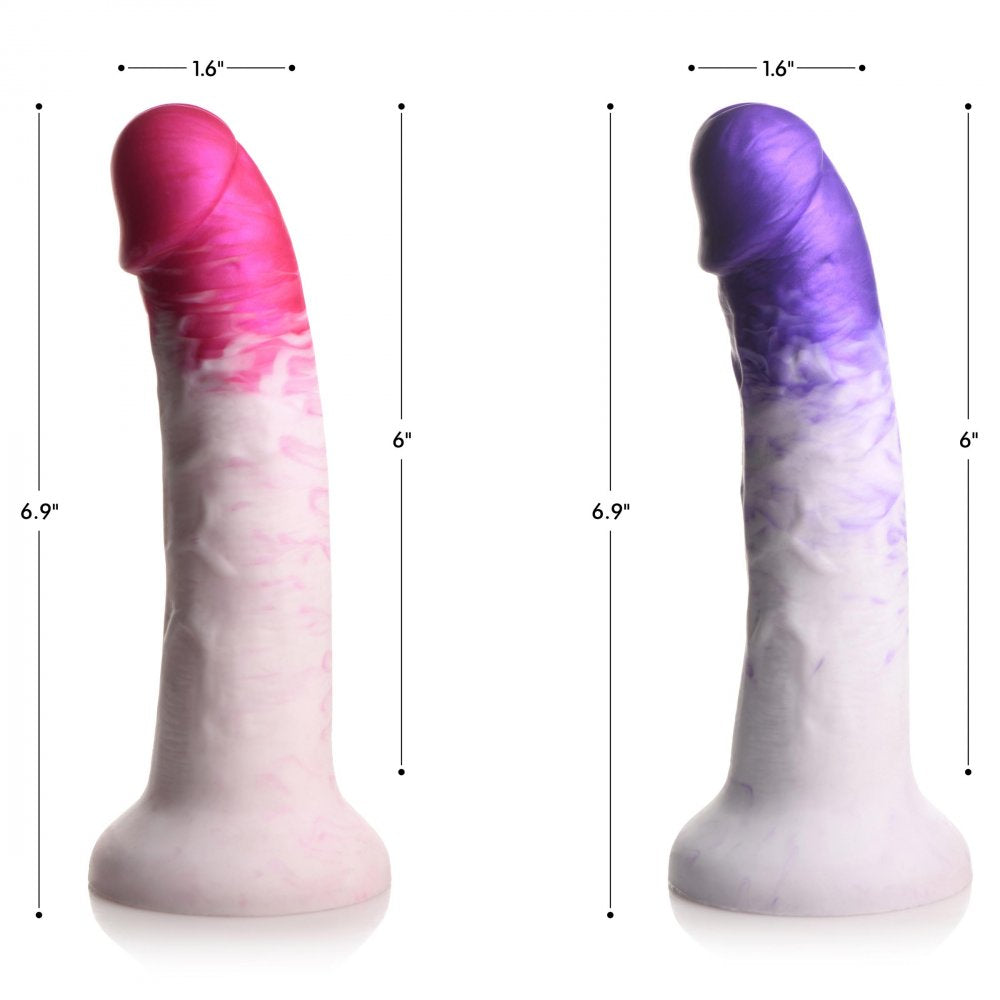 Swirl Realistic Silicone Dildo - Purple
