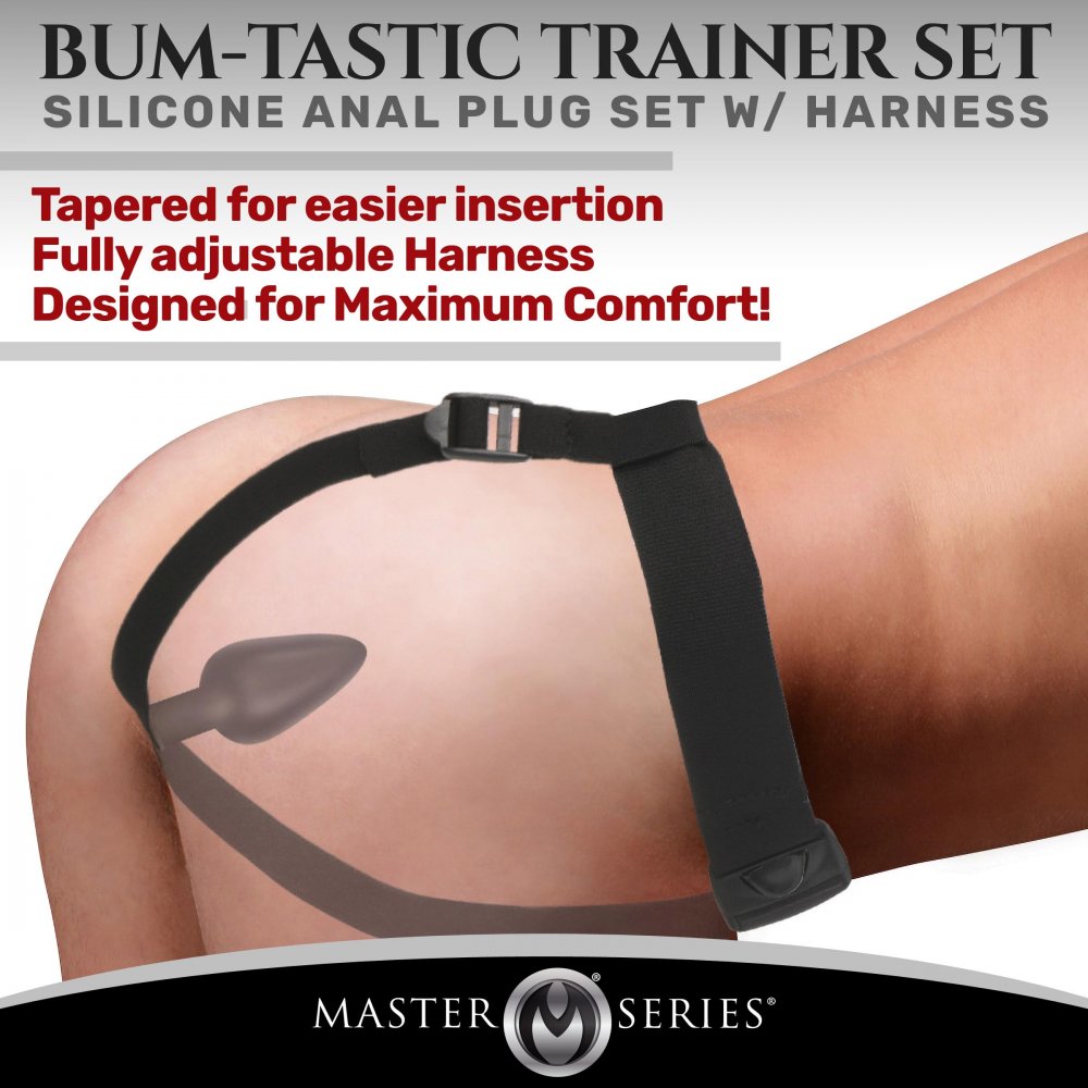Bum-Tastic Trainer Set Silicone 3 Piece Anal Plug Set with Harness Bum-Tastic Trainer Set Silicone 3 Piece Anal Plug Set with Harness