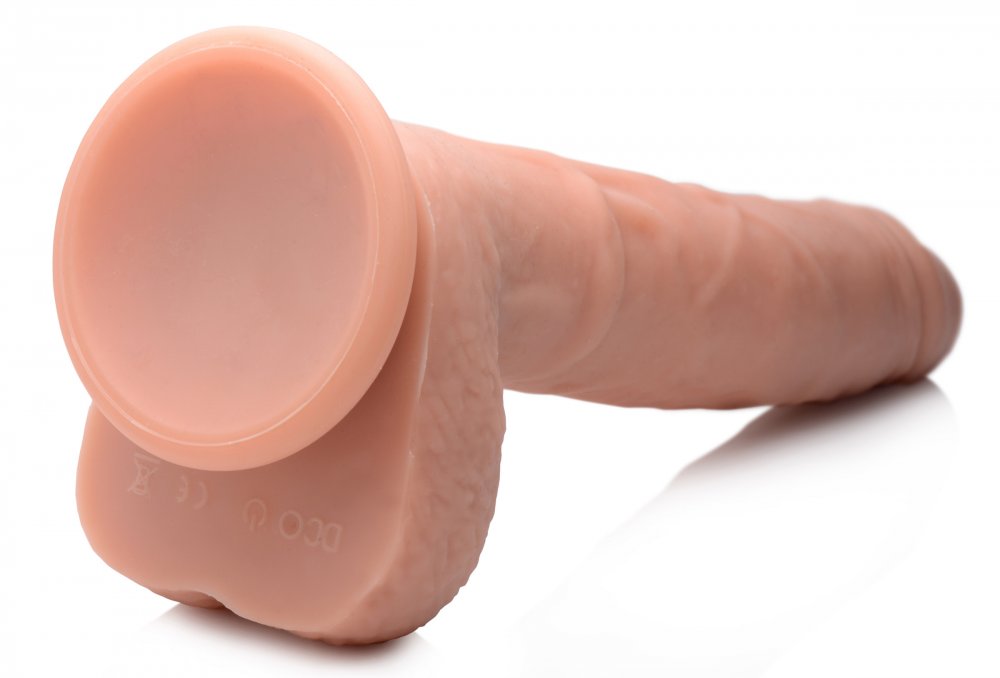 Vibrating & Thrusting Remote Control Silicone Dildo - 9 Inch