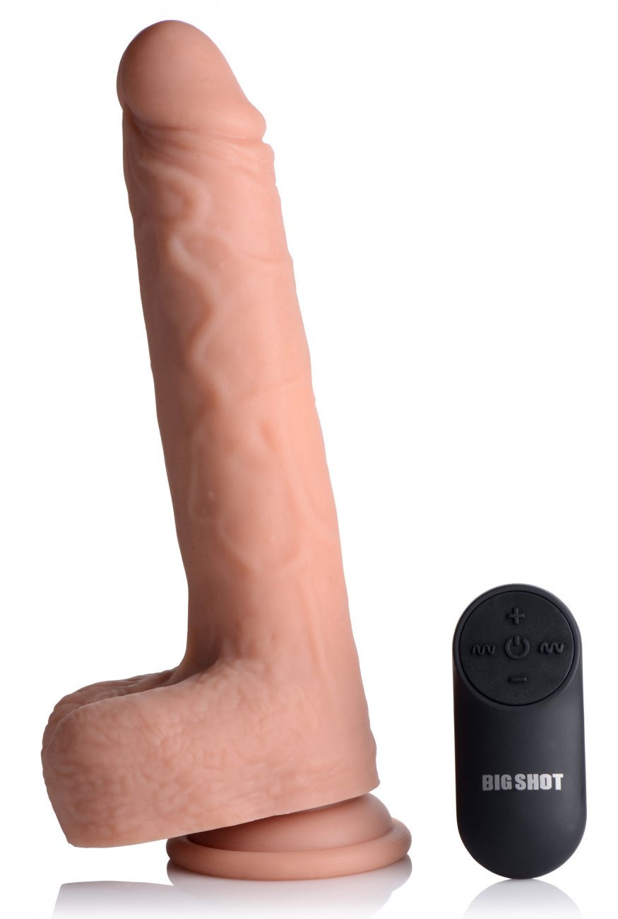 Vibrating & Thrusting Remote Control Silicone Dildo - 10 Inch